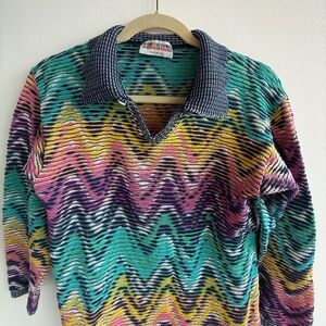 Vintage Missoni Knit Polo Sweater